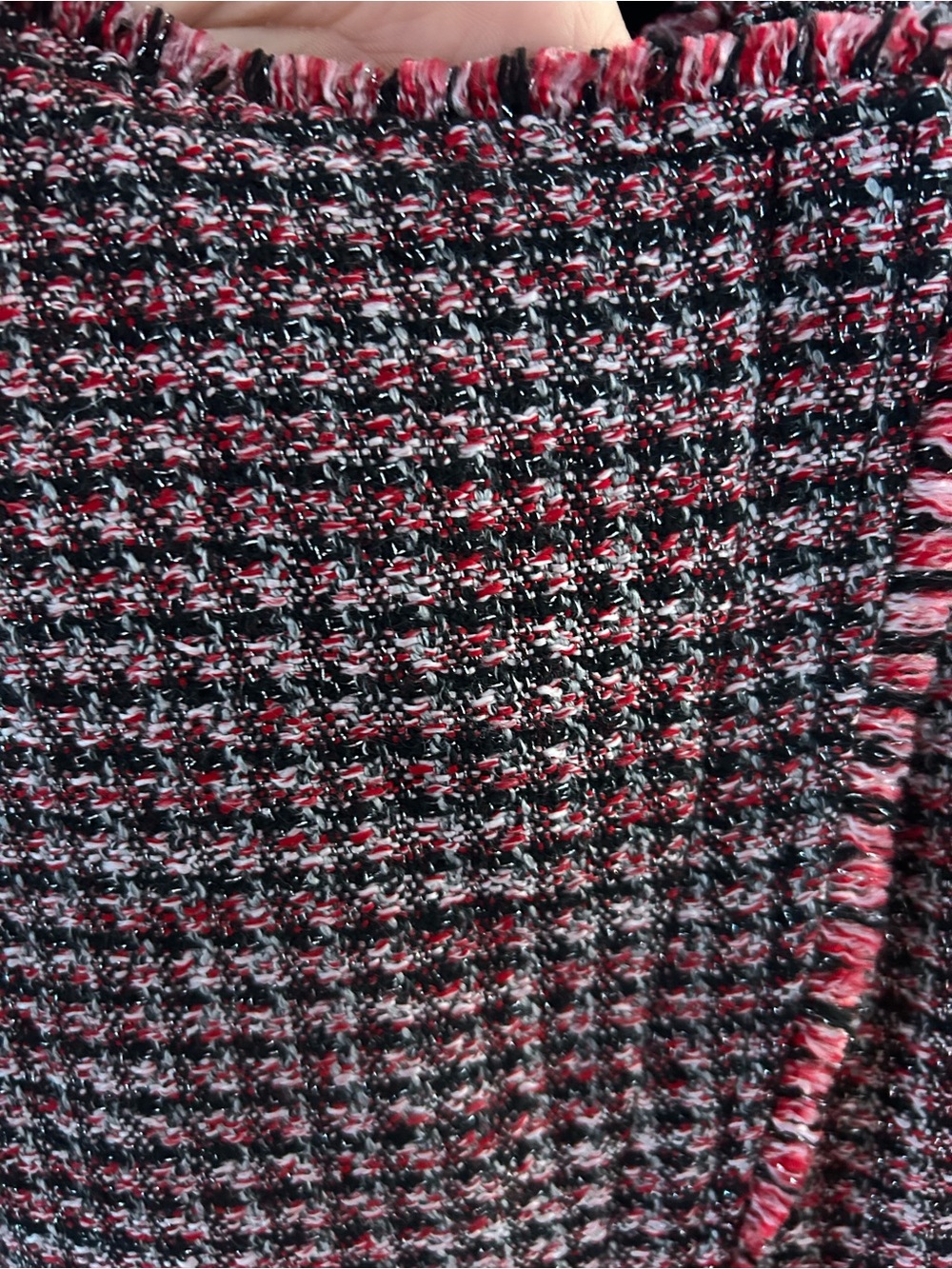 White House Black Market Tweed Fringe Jacket | Size 8 | - Picture 4 of 11